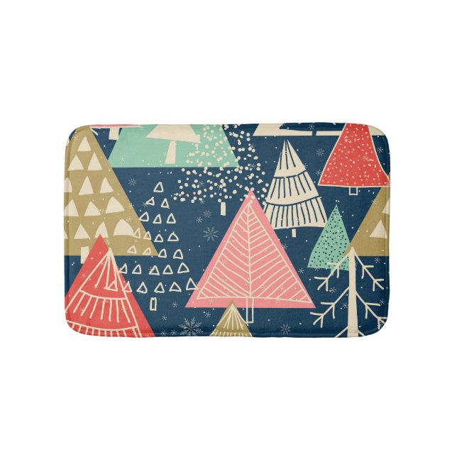 Julgranar Festive Seamless Illustration Badrumsmatta (Framsidan)