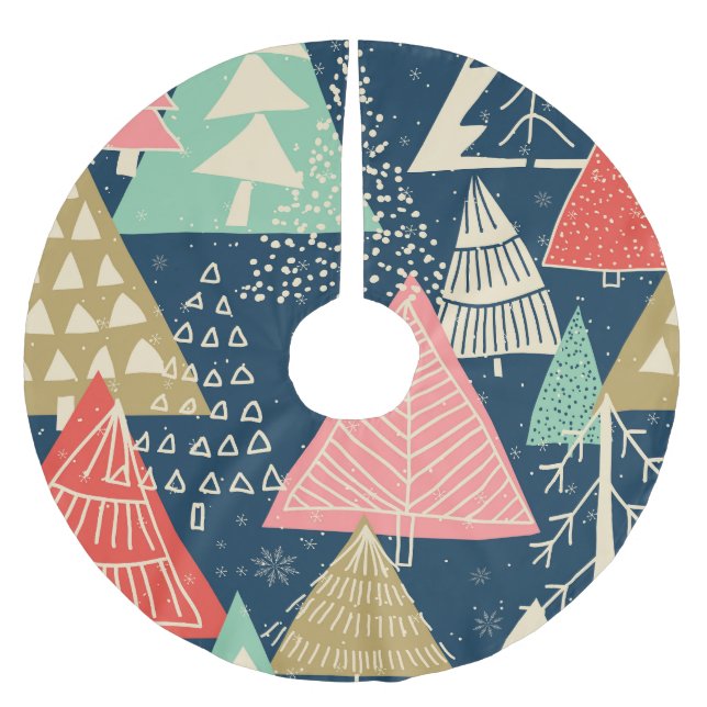 Julgranar Festive Seamless Illustration Julgransmatta Borstad Polyester (Framsidan)