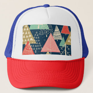 Julgranar Festive Seamless Illustration Keps