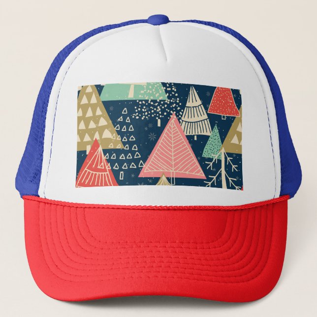 Julgranar Festive Seamless Illustration Keps (Framsida)