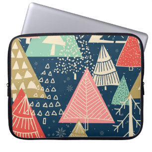 Julgranar Festive Seamless Illustration Laptop Fodral