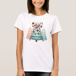 Julgranar för klistrad pastelltyp med radutskrift t shirt