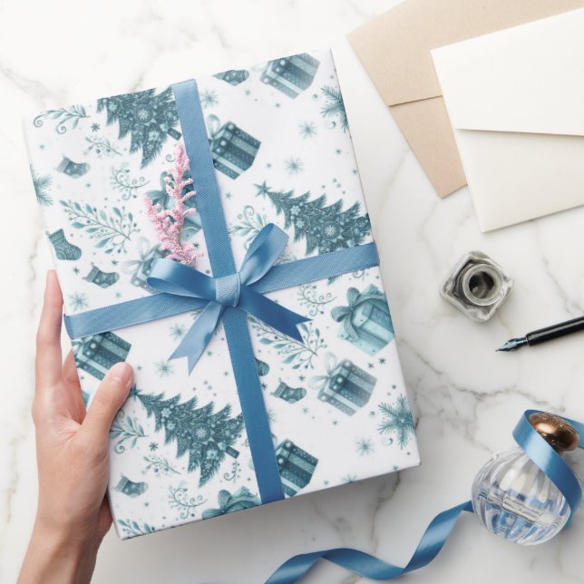 Julgranar, gåvor, Snöflingor och lager Presentpapper (Gifting)