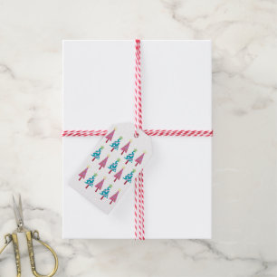 julgranar Gift Märkres Rosa & Blue  Presentetikett