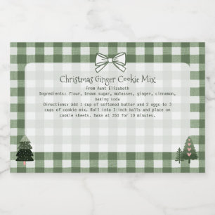 Julgranar Grönt Gingham Baking Mix Mat Etiketter