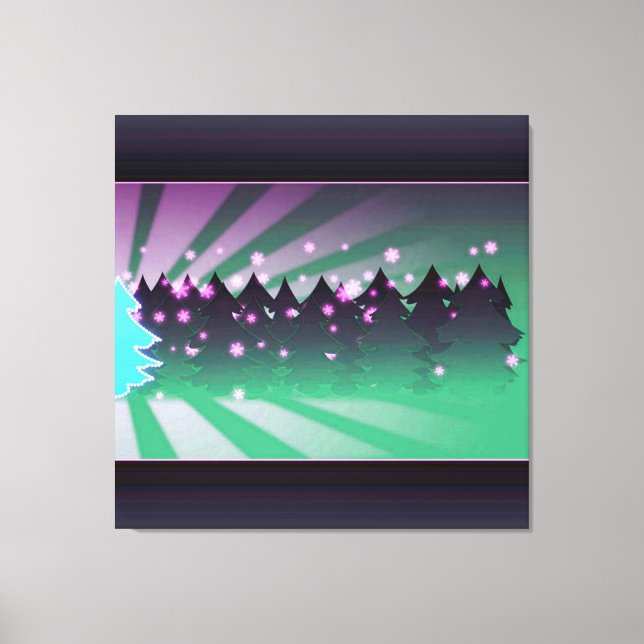 Julgranar Gröntens skuggor Canvastryck (Framsida)