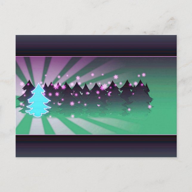 Julgranar Gröntens skuggor Helg Vykort (Framsida)