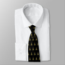 Julgranar Guld på Black Neck Tie