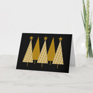 Julgranar - Guld Ribbon Helgkort