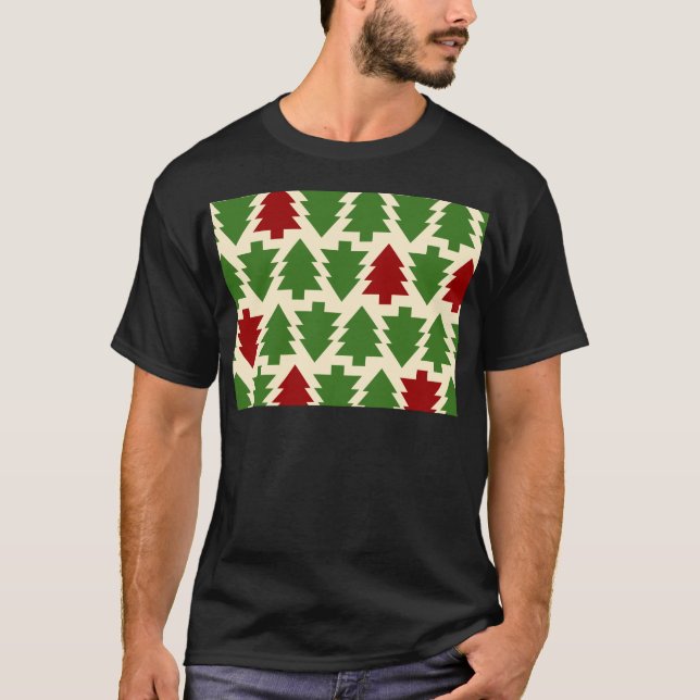 Julgranar Holiday-mönster T-shirt (Framsida)