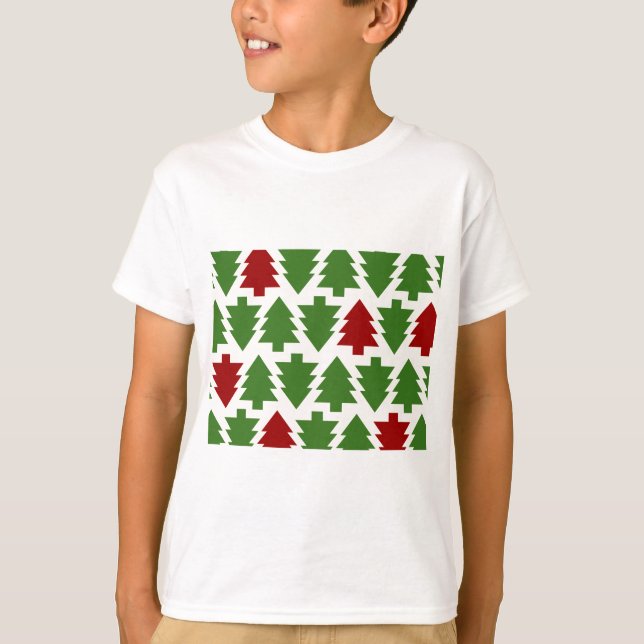 Julgranar Holiday Mönster Tee Shirt (Framsida)