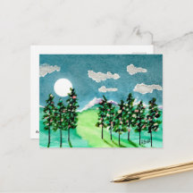 Julgranar i månljus