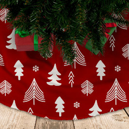 Julgranar i rött och vitt julgransmatta borstad polyester