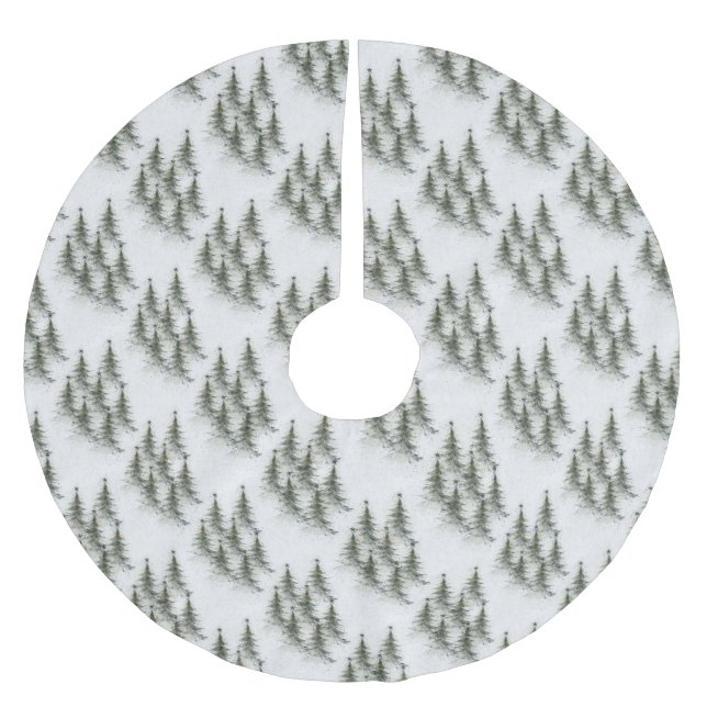 Julgranar i skogen julgransmatta borstad polyester (Framsidan)