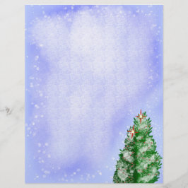 Julgranar i snö brevhuvud