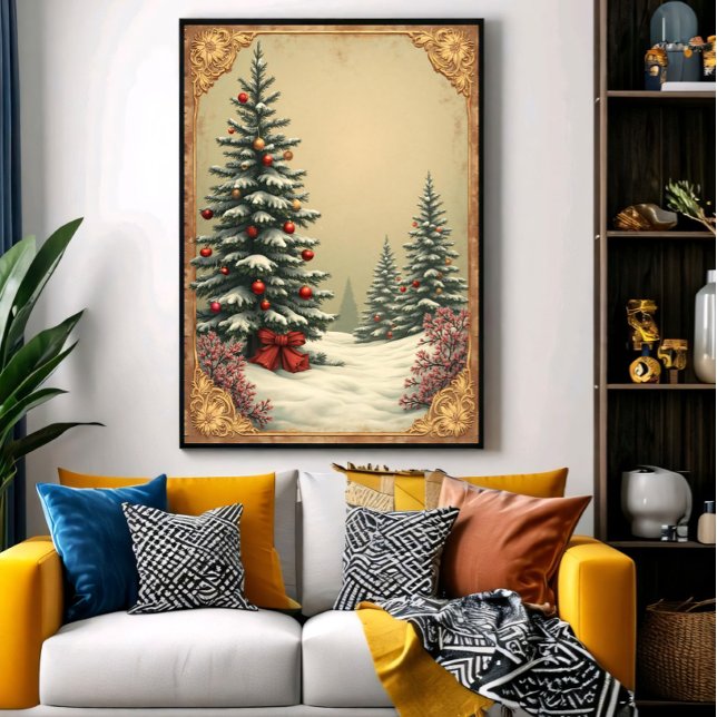Julgranar i snö poster (Skapare uppladdad)