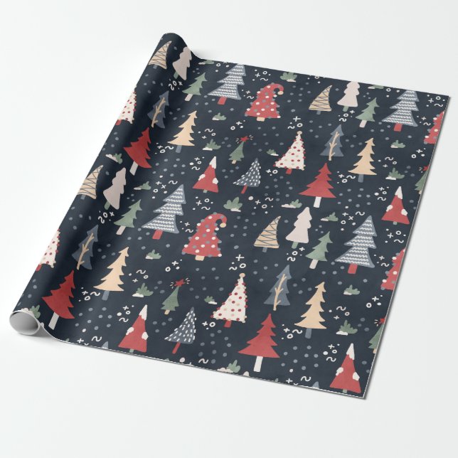 Julgranar Inpackningspapper Presentpapper (Utrullad)