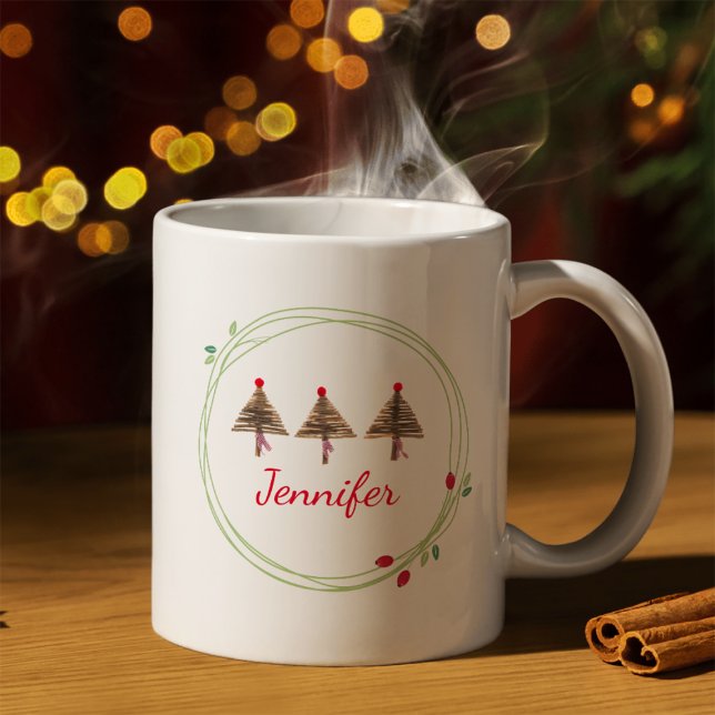 Julgranar Kaffe Mugg Wandete Julafton Design Gift (Skapare uppladdad)