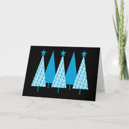 Julgranar Light Blue Ribbon Helgkort