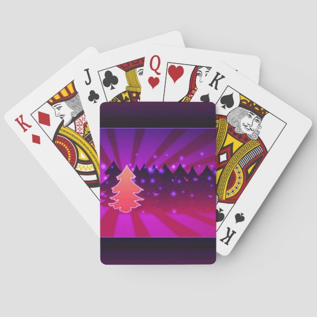 Julgranar Lila Casinokort (Baksidan)