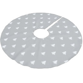 Julgranar ljusgrått mönster söt modern  julgransmatta borstad polyester