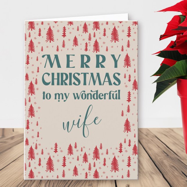 Julgranar Maka God jul Natural Helgkort (Wife Christmas Card with pine trees)