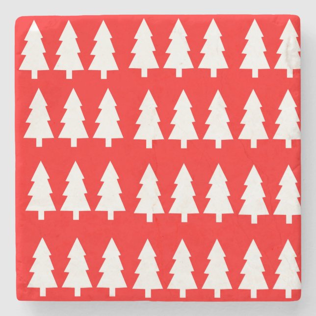 Julgranar Marble Stone Underlägg (Framsidan)