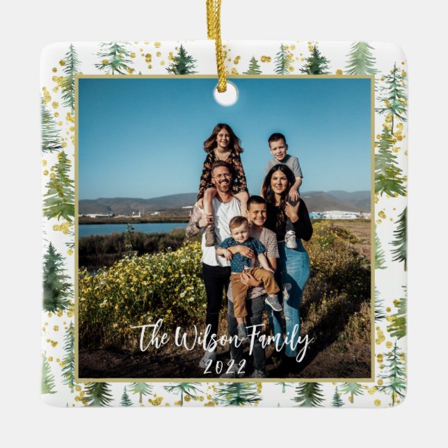 Julgranar med Guld-dekoratkeramiska prydnadsföremå Julgransprydnad Keramik (Framsida)