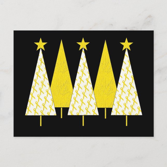 Julgranar - menyfliksområdet Gult Helg Vykort (Framsida)