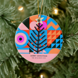 Julgranar Modern Geometric Pinks Blues Julgransprydnad Keramik