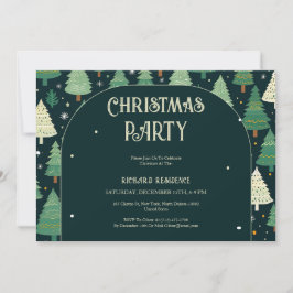 Julgranar Modern Sage Grönt Mönster Party Inbjudningar