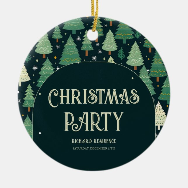 Julgranar Modern Sage Grönt Mönster Party Julgransprydnad Keramik (Framsidan)