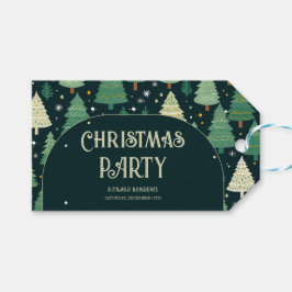 Julgranar Modern Sage Grönt Mönster Party Presentetikett