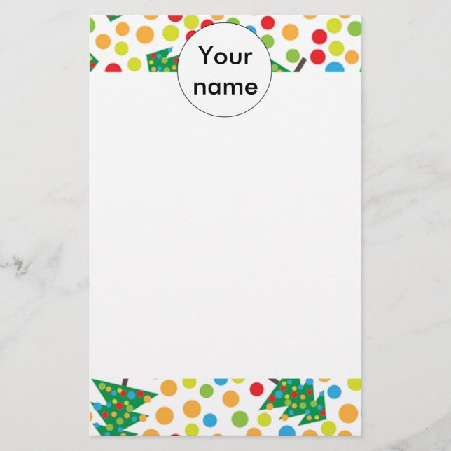 Julgranar mönster brevpapper (Framsida)