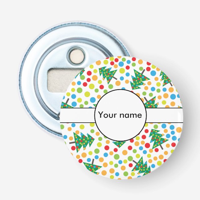 Julgranar mönster flasköppnare (Framsidan)