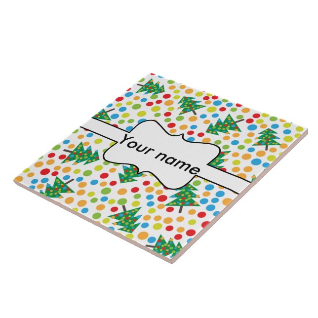 Julgranar mönster kakelplatta (Sidan)