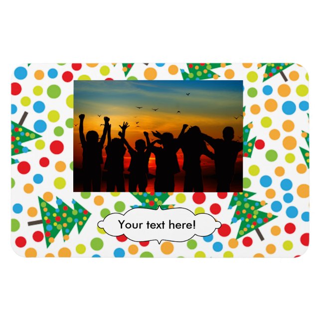 Julgranar mönster magnet (Horisontell)