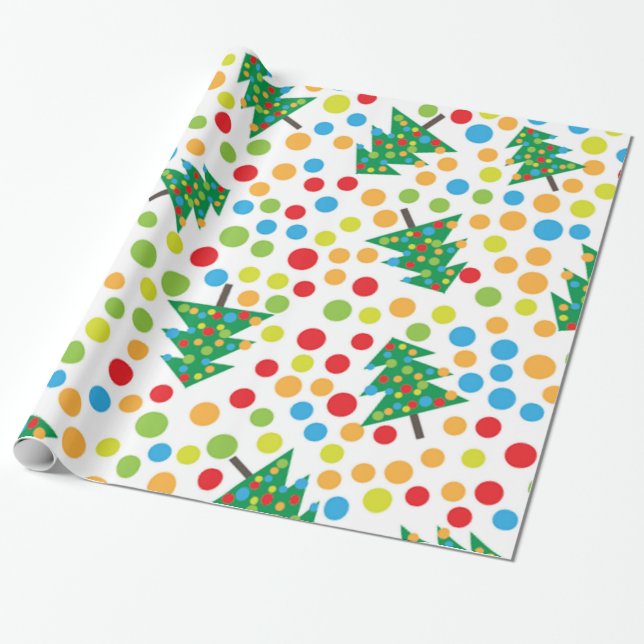 Julgranar mönster presentpapper (Utrullad)