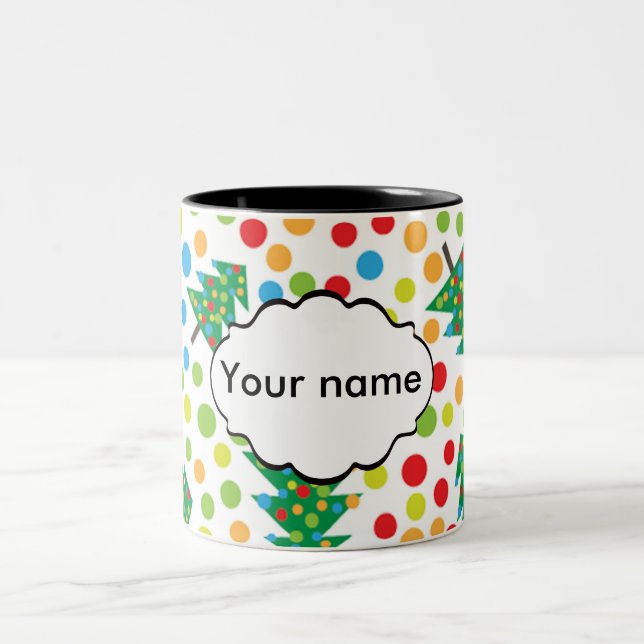 Julgranar mönster Två-Tonad mugg (Center)