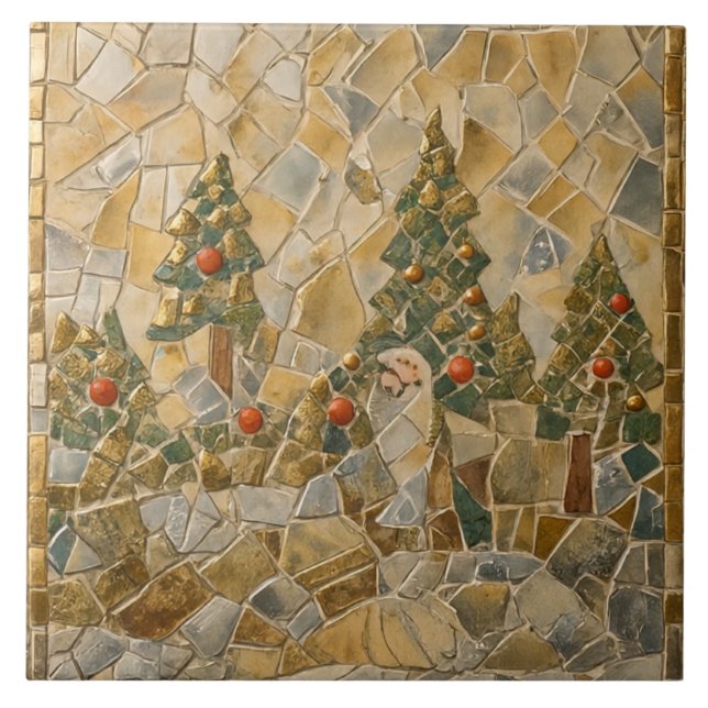 Julgranar Mosaic, Victorian Stil Kakelplatta (Framsidan)