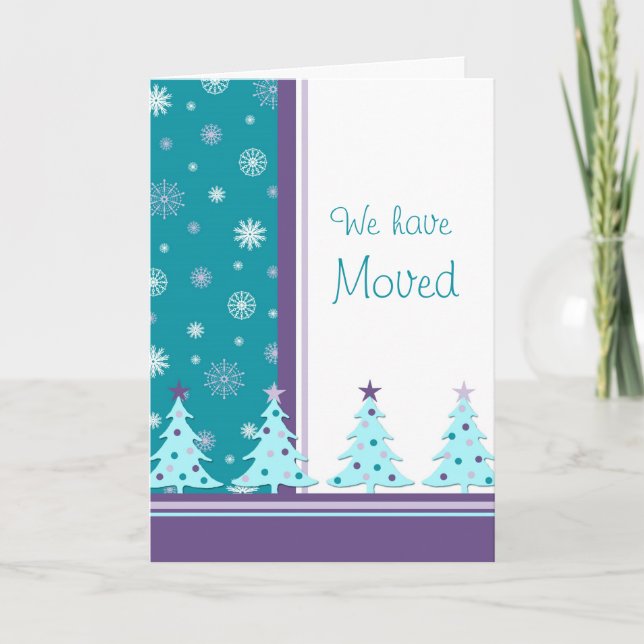 Julgranar Nytt adress julkort Helgkort (Framsida)