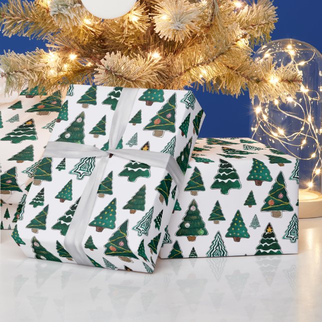 Julgranar och dekorationer Vit jul  Presentpapper (Helgdagar)