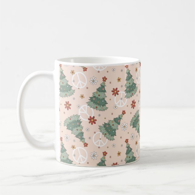 Julgranar och Fredsteckenen Mönster Kaffemugg (Vänster)