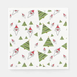 Julgranar och Jultomten Pappersservett