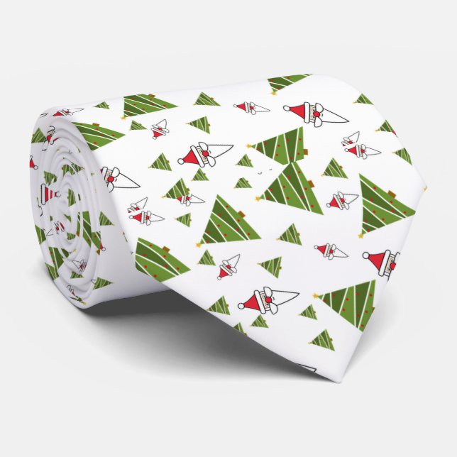 Julgranar och Jultomten Slips (Rullad)