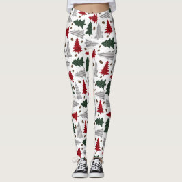 Julgranar och kottar Leggings i landsbygdens stil