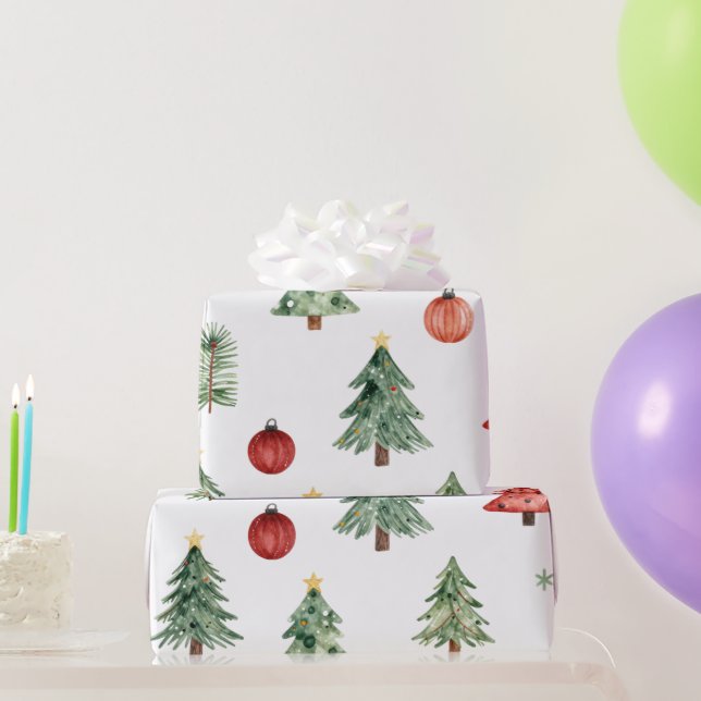 Julgranar och kulor presentpapper (Festgåvor)