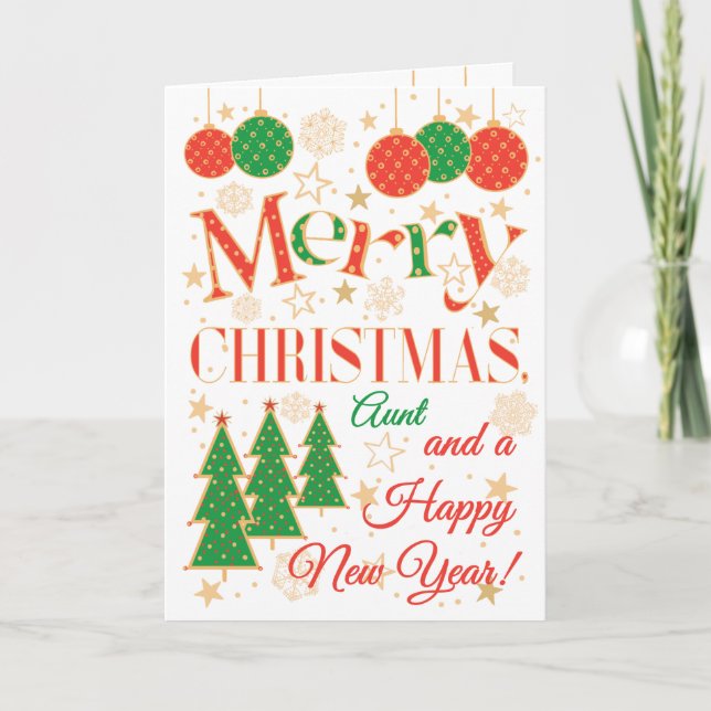 Julgranar och Ornament till Faster Kort (Framsida)