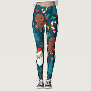 Julgranar och -Pepparkaksgubbar Leggings