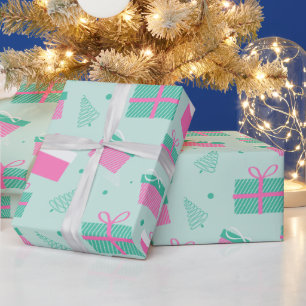 Julgranar och presenter Modern jul Presentpapper